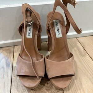 Steve Madden Nude Block Heel Sandals